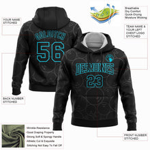 Laden Sie das Bild in den Galerie-Viewer, Uksn Individuelles Bestickt Schwarz Lakes Blau 3D Bowling Ball Sport Pullover Sweatshirt Hoodie