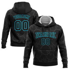 Laden Sie das Bild in den Galerie-Viewer, Uksn Individuelles Bestickt Schwarz Lakes Blau 3D Bowling Ball Sport Pullover Sweatshirt Hoodie