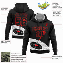 Laden Sie das Bild in den Galerie-Viewer, Uksn Individuelles Bestickt Schwarz Rot 3D Dartboard Ziel Sport Pullover Sweatshirt Hoodie