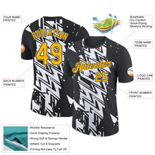 Laden Sie das Bild in den Galerie-Viewer, Uksn Individuelles Schwarz Gold-Weiß 3D Esports Funktions-T-Shirt