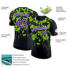 Laden Sie das Bild in den Galerie-Viewer, Uksn Individuelles Schwarz Violett-Neongrün 3D Esports Funktions-T-Shirt