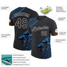 Laden Sie das Bild in den Galerie-Viewer, Uksn Individuelles Schwarz Blau-Weiß 3D Esports Funktions-T-Shirt