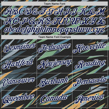Laden Sie das Bild in den Galerie-Viewer, Uksn Individuelles Schwarz Marineblau Eisblau Schattenblau-Gold 3D Esports Funktions-T-Shirt