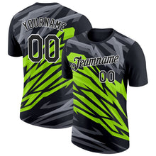 Laden Sie das Bild in den Galerie-Viewer, Uksn Individuelles Schwarz Neongrün-Stahlgrau 3D Esports Funktions-T-Shirt