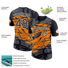 Laden Sie das Bild in den Galerie-Viewer, Uksn Individuelles Schwarz Stahlgrau-Bay Orange 3D Esports Funktions-T-Shirt