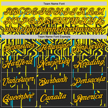 Laden Sie das Bild in den Galerie-Viewer, Uksn Individuelles Schwarz Gold Hellgelb-Himmelblau 3D Esports Funktions-T-Shirt