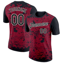 Laden Sie das Bild in den Galerie-Viewer, Uksn Individuelles Schwarz Kardinalrot-Weiß 3D Esports Funktions-T-Shirt