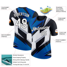 Laden Sie das Bild in den Galerie-Viewer, Uksn Individuelles Schwarz Weiß-Blau 3D Esports Funktions-T-Shirt
