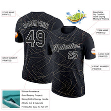 Laden Sie das Bild in den Galerie-Viewer, Uksn Individuelles Schwarz Vegas-Gold-Weiß 3D Esports Funktions-T-Shirt