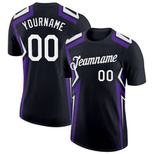 Laden Sie das Bild in den Galerie-Viewer, Uksn Individuelles Schwarz Weiß-Violett 3D Esports Funktions-T-Shirt