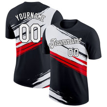 Laden Sie das Bild in den Galerie-Viewer, Uksn Individuelles Schwarz Weiß-Feuerrot 3D Esports Funktions-T-Shirt