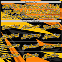 Laden Sie das Bild in den Galerie-Viewer, Uksn Individuelles Schwarz Gold-Orange 3D Esports Funktions-T-Shirt