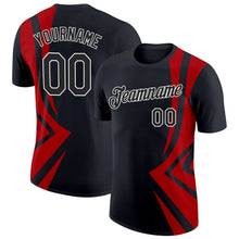 Laden Sie das Bild in den Galerie-Viewer, Uksn Individuelles Schwarz Rot-Weiß 3D Esports Funktions-T-Shirt