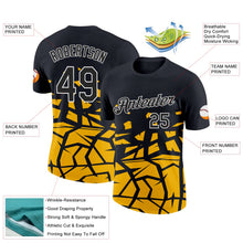 Laden Sie das Bild in den Galerie-Viewer, Uksn Individuelles Schwarz Gold-Weiß 3D Esports Funktions-T-Shirt