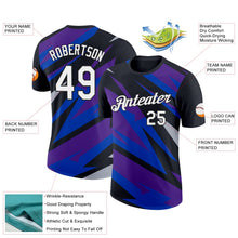 Laden Sie das Bild in den Galerie-Viewer, Uksn Individuelles Schwarz Violett-Gewitterblau 3D Esports Funktions-T-Shirt