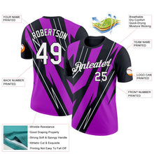 Laden Sie das Bild in den Galerie-Viewer, Uksn Individuelles Schwarz Weiß-Violett 3D Esports Funktions-T-Shirt