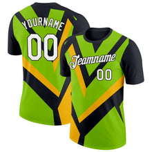 Laden Sie das Bild in den Galerie-Viewer, Uksn Individuelles Schwarz Neongrün-Gold 3D Esports Funktions-T-Shirt