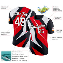 Laden Sie das Bild in den Galerie-Viewer, Uksn Individuelles Schwarz Weiß-Feuerrot 3D Esports Funktions-T-Shirt