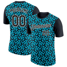 Laden Sie das Bild in den Galerie-Viewer, Uksn Individuelles Schwarz Lakes Blau-Weiß 3D Esports Funktions-T-Shirt