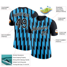 Laden Sie das Bild in den Galerie-Viewer, Uksn Individuelles Schwarz Himmelblau-Weiß 3D Esports Funktions-T-Shirt