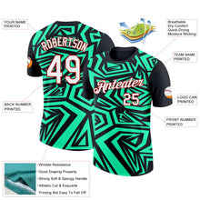 Laden Sie das Bild in den Galerie-Viewer, Uksn Individuelles Schwarz Erbsengrün-Rot 3D Esports Funktions-T-Shirt