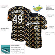 Laden Sie das Bild in den Galerie-Viewer, Uksn Individuelles Schwarz Weiß 3D Pickleball Schläger Bälle Floral Funktions-T-Shirt