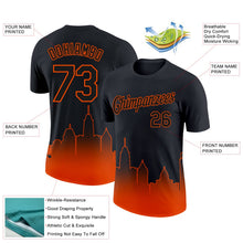 Laden Sie das Bild in den Galerie-Viewer, Uksn Individuelles Schwarz Orange 3D Baltimore City Edition Fade Fashion Funktions-T-Shirt