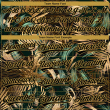 Laden Sie das Bild in den Galerie-Viewer, Uksn Individuelles Bestickt Schwarz Altgold 3D Tropische Blätter Im Stil Von Dschungel Und Hawaii Sport Pullover Sweatshirt Hoodie