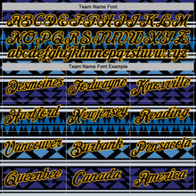 Laden Sie das Bild in den Galerie-Viewer, Uksn Individuelles Bestickt Schwarz Blau-Gold 3D Mexiko Azteken Muster Sport Pullover Sweatshirt Hoodie