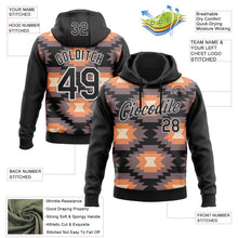 Laden Sie das Bild in den Galerie-Viewer, Uksn Individuelles Bestickt Schwarz Grau Orange-Weiß 3D Mexiko Azteken Muster Sport Pullover Sweatshirt Hoodie