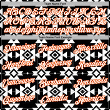Laden Sie das Bild in den Galerie-Viewer, Uksn Individuelles Bestickt Schwarz Weiß-Orange 3D Mexiko Azteken Muster Sport Pullover Sweatshirt Hoodie