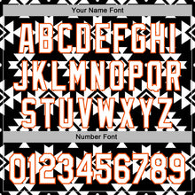Laden Sie das Bild in den Galerie-Viewer, Uksn Individuelles Bestickt Schwarz Weiß-Orange 3D Mexiko Azteken Muster Sport Pullover Sweatshirt Hoodie