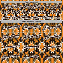 Laden Sie das Bild in den Galerie-Viewer, Uksn Individuelles Bestickt Schwarz Braun Orange Grün-Weiß 3D Mexiko Azteken Muster Sport Pullover Sweatshirt Hoodie