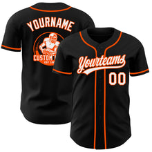 Laden Sie das Bild in den Galerie-Viewer, Uksn Individuelles Schwarz Weiß-Orange Authentisches Baseball-Trikot