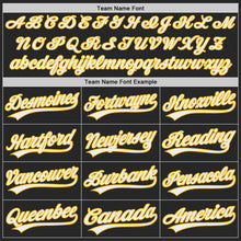 Laden Sie das Bild in den Galerie-Viewer, Uksn Individuelles Schwarz Weiß-Gold Authentisches Baseball-Trikot