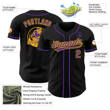Laden Sie das Bild in den Galerie-Viewer, Uksn Individuelles Schwarz Violett-Gold Authentisches Baseball-Trikot