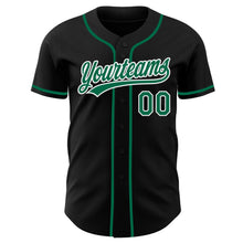 Laden Sie das Bild in den Galerie-Viewer, Uksn Individuelles Schwarz Kelly-Grün-Weiß Authentisches Baseball-Trikot