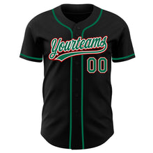 Laden Sie das Bild in den Galerie-Viewer, Uksn Individuelles Schwarz Kelly-Grün Weiß-Rot Authentisches Baseball-Trikot
