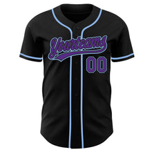 Laden Sie das Bild in den Galerie-Viewer, Uksn Individuelles Schwarz Violett-Hellblau Authentisches Baseball-Trikot