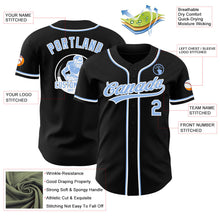 Laden Sie das Bild in den Galerie-Viewer, Uksn Individuelles Schwarz Hellblau-Weiß Authentisches Baseball-Trikot