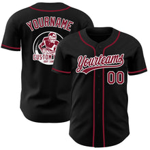 Laden Sie das Bild in den Galerie-Viewer, Uksn Individuelles Schwarz Karmesinrot-Weiß Authentisches Baseball-Trikot