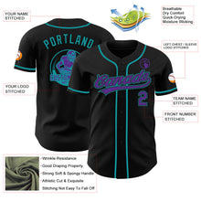 Laden Sie das Bild in den Galerie-Viewer, Uksn Individuelles Schwarz Violett-Petrol Authentisches Baseball-Trikot