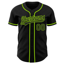 Laden Sie das Bild in den Galerie-Viewer, Uksn Individuelles Schwarz-Neongrün Authentisches Baseball-Trikot