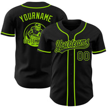 Laden Sie das Bild in den Galerie-Viewer, Uksn Individuelles Schwarz-Neongrün Authentisches Baseball-Trikot