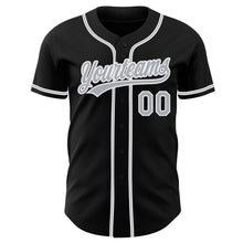 Laden Sie das Bild in den Galerie-Viewer, Uksn Individuelles Schwarz Grau-Weiß Authentisches Baseball-Trikot