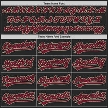 Laden Sie das Bild in den Galerie-Viewer, Uksn Individuelles Schwarz City Creme-Karmesinrot Authentisches Baseball-Trikot