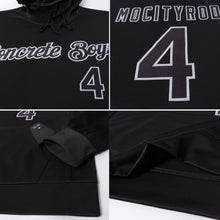 Laden Sie das Bild in den Galerie-Viewer, Uksn Individuelles Bestickt Schwarz Schwarz-Grau Sport Pullover Sweatshirt Hoodie
