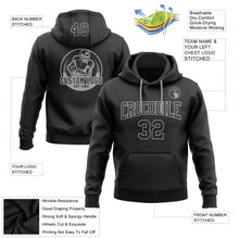 Laden Sie das Bild in den Galerie-Viewer, Uksn Individuelles Bestickt Schwarz Schwarz-Grau Football Pullover Sweatshirt Hoodie