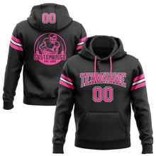 Laden Sie das Bild in den Galerie-Viewer, Uksn Individuelles Bestickt Schwarz Pink-Weiß Football Pullover Sweatshirt Hoodie