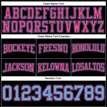 Laden Sie das Bild in den Galerie-Viewer, Uksn Individuelles Bestickt Schwarz Hellblau-Pink Football Pullover Sweatshirt Hoodie